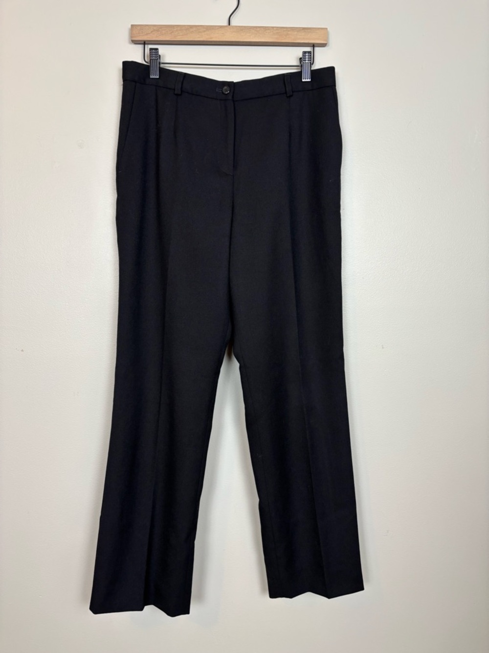 Pendleton Petite Pants Womens 10 Straight Leg 100% Virgin Wool Trousers in Black